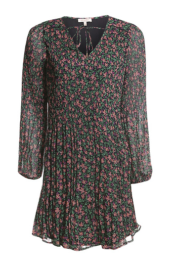 Floral Print Pleated Chiffon Dress Slide 1