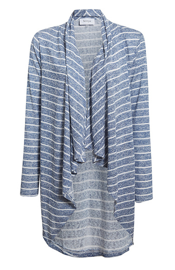 Striped Waterfall Cardigan Slide 1
