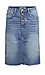 Button Fly Frayed Hem Denim Skirt Thumb 1