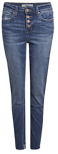 Mid Rise Button Fly Denim
