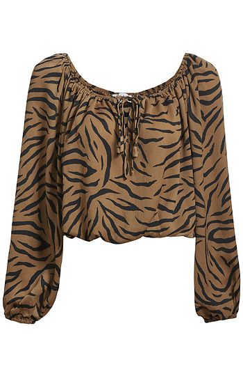 Zebra Print Knot Top Slide 1