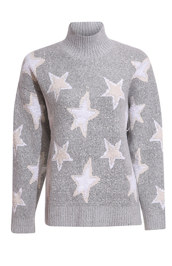 Star Turtleneck Knit Sweater Slide 1