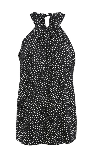 Ruffle Neck Halter Tank Slide 1