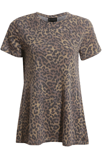 Short Sleeve Animal Print Top Slide 1