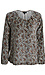 Keyhole Neck Animal Print Long Sleeve Thumb 1