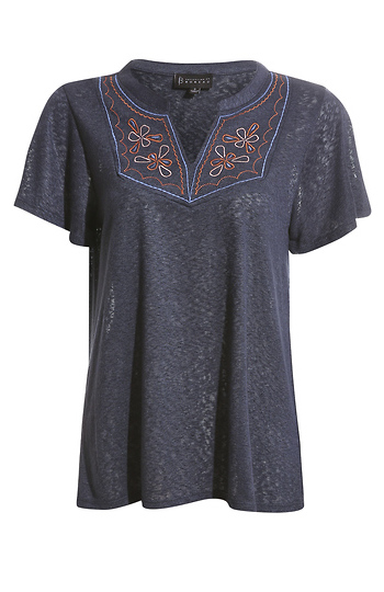 Flutter Sleeve Embroidered Top Slide 1