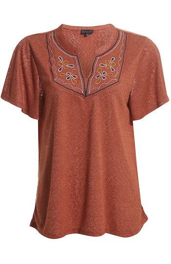 Flutter Sleeve Embroidered Top Slide 1