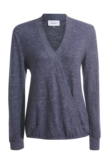 Surplice Long Sleeve Top Slide 1