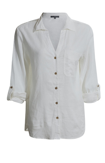 Roll Cuff Linen Shirt Slide 1