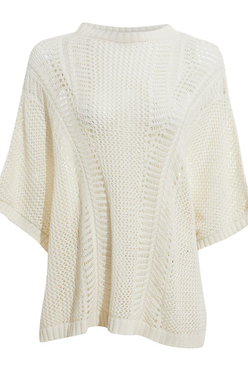 Loose Knit Poncho Slide 1