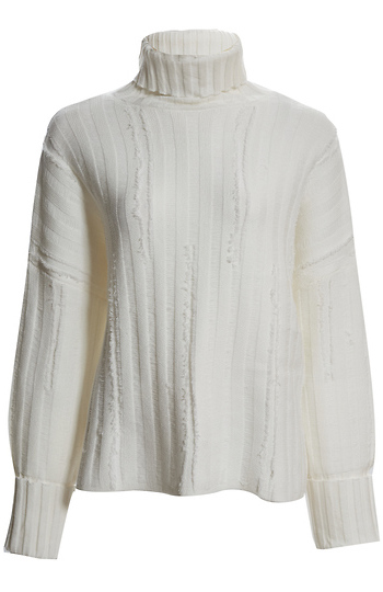 Cuffed Sleeves Turtleneck Sweater Slide 1