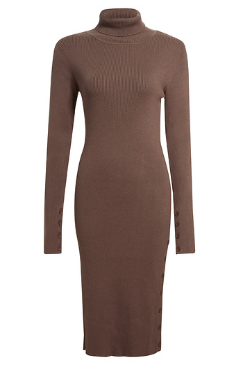 Long Sleeve Turtleneck Midi Dress Slide 1