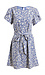 Short Tulip Sleeve Printed Dress Thumb 1