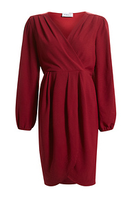 Wrap Front Pleated Dress Slide 1