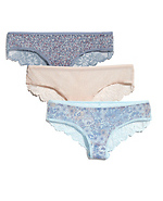 Helene Mesh & Lace Pack Cheeky Floral Blue