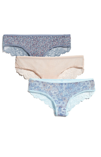 Helene Mesh & Lace Pack Cheeky Floral Blue Slide 1