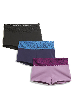 Leondra Cotton Pack Shortie Gray Shortie Panties (Pack of 3), XS-XL
