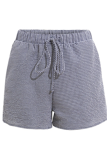 Elastic Waist Gingham Shorts Slide 1