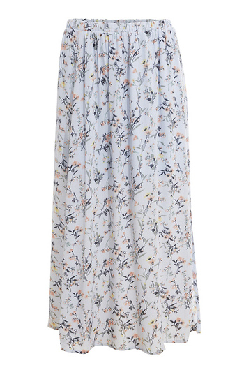 Front Slit Floral Print Midi Skirt Slide 1