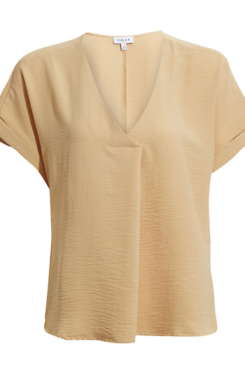 Roll-Up Short Sleeve V-Neck Top Slide 1