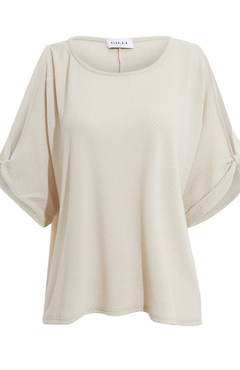 Cold Shoulder Short Sleeve Knot Top Slide 1