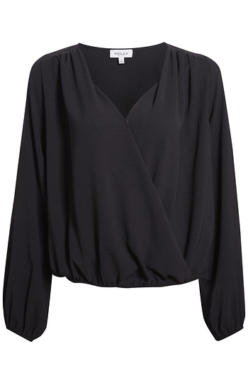 Long Sleeve Surplice Top Slide 1