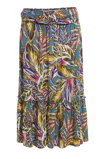 Democracy Tropical Print Midi Skirt Slide 1