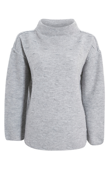 Democracy Mock Neck Popcorn Stitch Sweater Slide 1