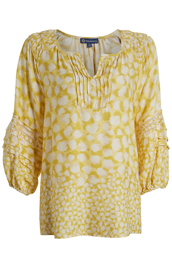 Democracy 3/4 Sleeve Split Neck Printed Top Slide 1