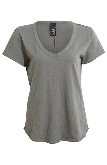 Center Seam V-Neck Tee Slide 1