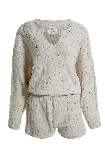Cable Knit Short Set Slide 1