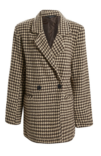 Houndstooth Button Front Jacket Slide 1