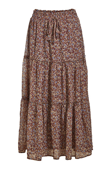 Tiered Floral Maxi Skirt Slide 1