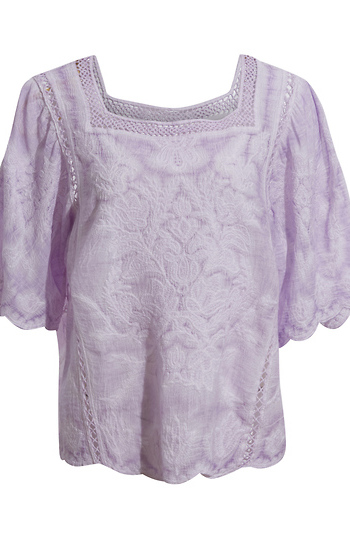 Democracy Square Neck Crochet Top Slide 1