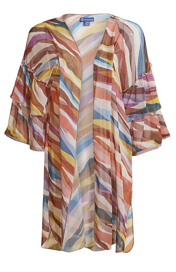 Democracy Printed Kimono Slide 1