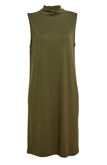 Bamboo Sleeveless Mock Neck Mini Dress Slide 1