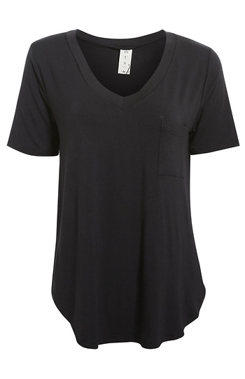 Bamboo V-Neck Tee With Front Pocket Slide 1