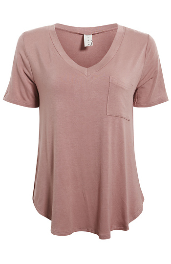 Bamboo V-Neck Tee With Front Pocket Slide 1