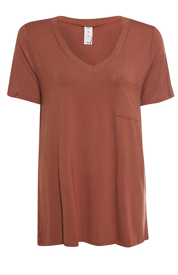 Bamboo V-Neck Tee with Front Pocket Slide 1