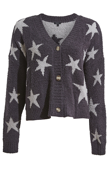 Star Print Cardigan Slide 1