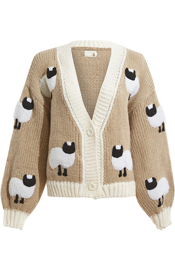 Sheep Print Cardigan Slide 1