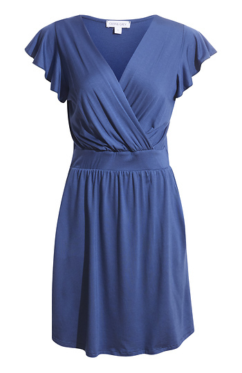 Surplice Ruffle Sleeve Dress Slide 1