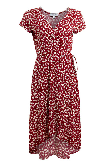 High Low Hem Wrap Dress Slide 1