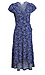 Faux Wrap Floral Printed Midi Dress Thumb 1