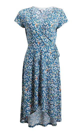 Floral Print Surplice Dress Slide 1