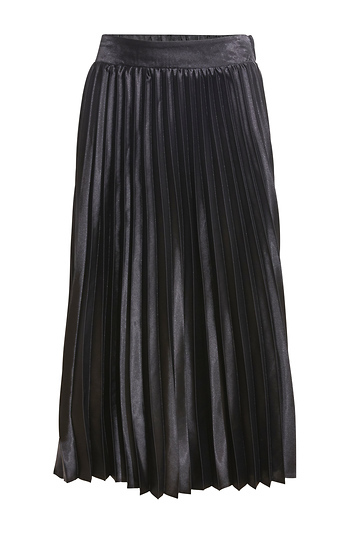 Satin Pleated Midi Skirt Slide 1