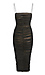 Ruched Mesh Bodycon Midi Dress Thumb 2