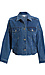 Denim Jacket With Elastic Hem Thumb 1