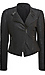 Coated Moto Jacket with Ribbed Sleeves Thumb 1