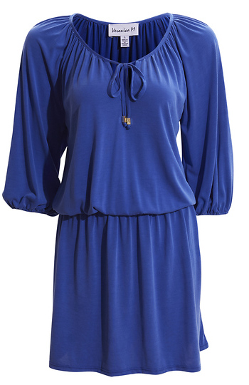 Veronica M 3/4 Sleeve Elastic Waist Dress Slide 1